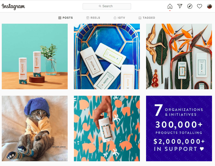 Native Instagram posts